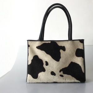 Cow hair black bag